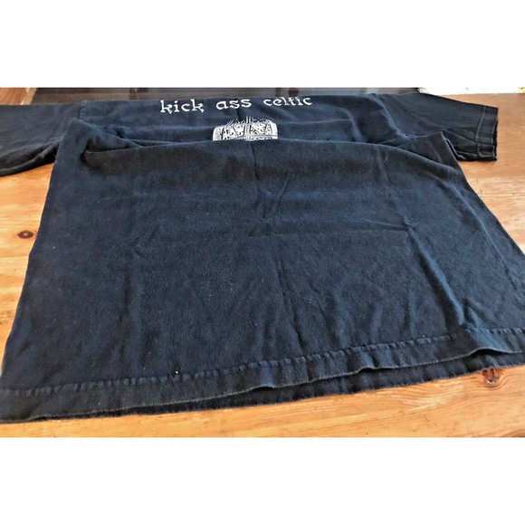 Kick Ass Celtic T-Shirt Size Large L Black Irish St Patricks Boot Print Graphic - Picture 4 of 8
